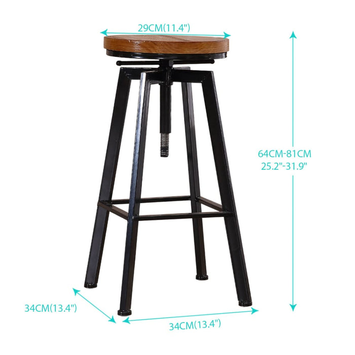 Industrial Bar Stools Kitchen Stool Wooden Barstools Swivel