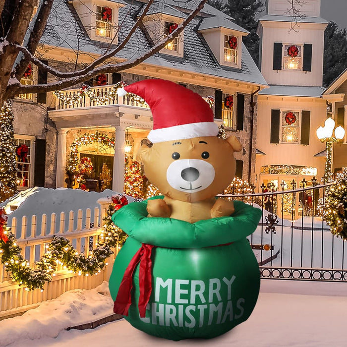 Inflatable Christmas Decorations Bubbly Bear 1.5m Led Lights