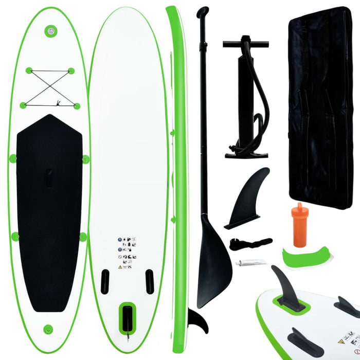 Inflatable Stand Up Paddleboard Set Green And White Kxito