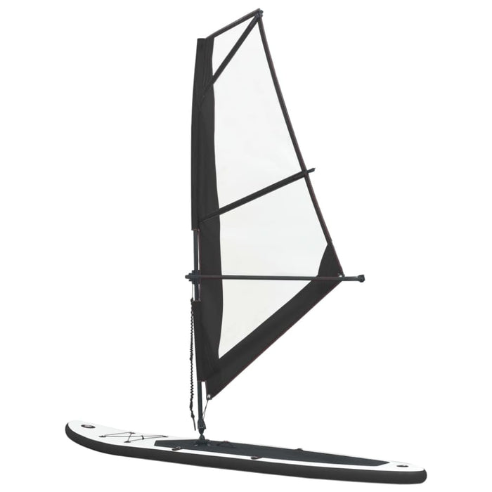 Inflatable Stand Up Paddleboard With Sail Set Black