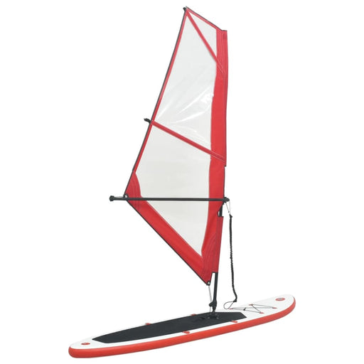 Inflatable Stand Up Paddleboard With Sail Set Red And White