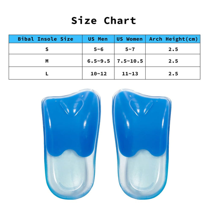 Insole 4x Pair l Size Gel Half Insoles Shoe Inserts Arch