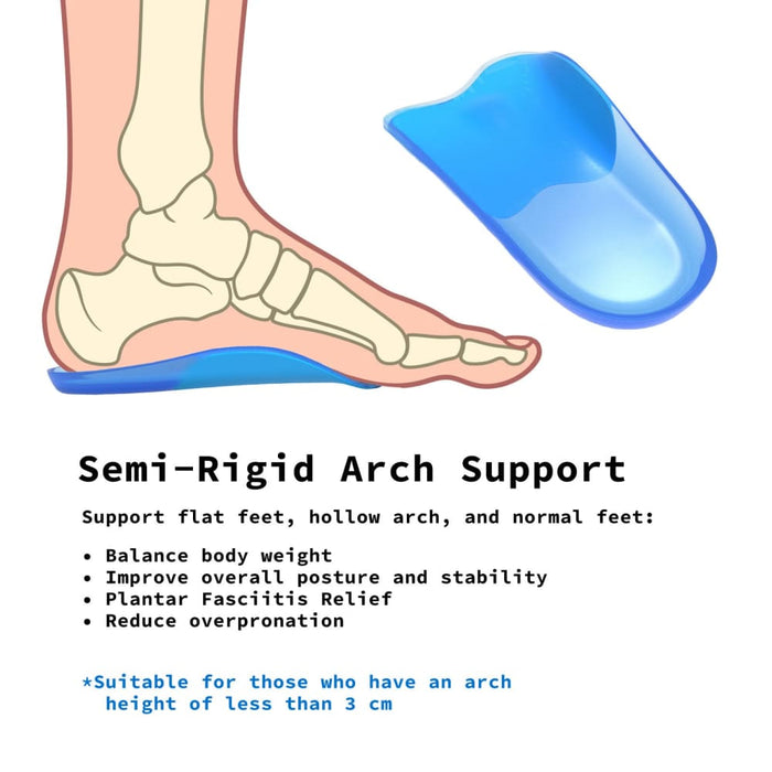 Insole 2x Pair m Size Gel Half Insoles Shoe Inserts Arch