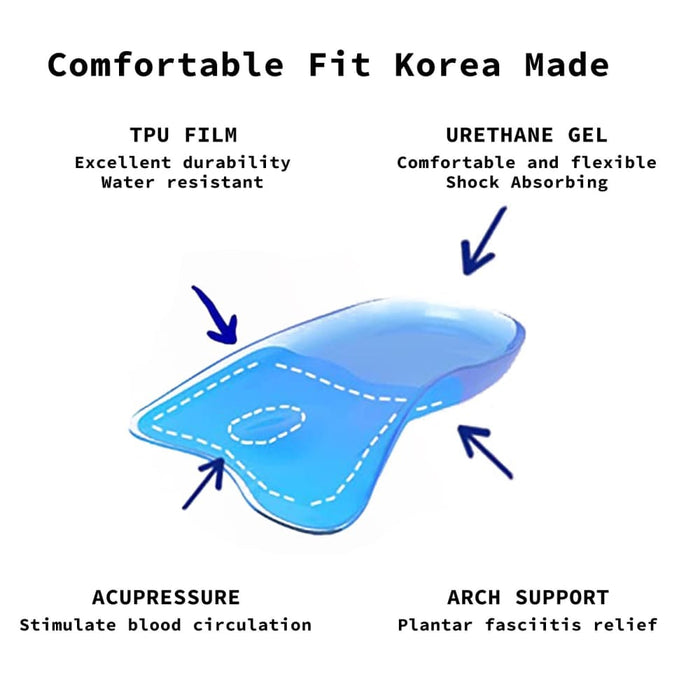 Insole m Size Gel Half Insoles Shoe Inserts Arch Support