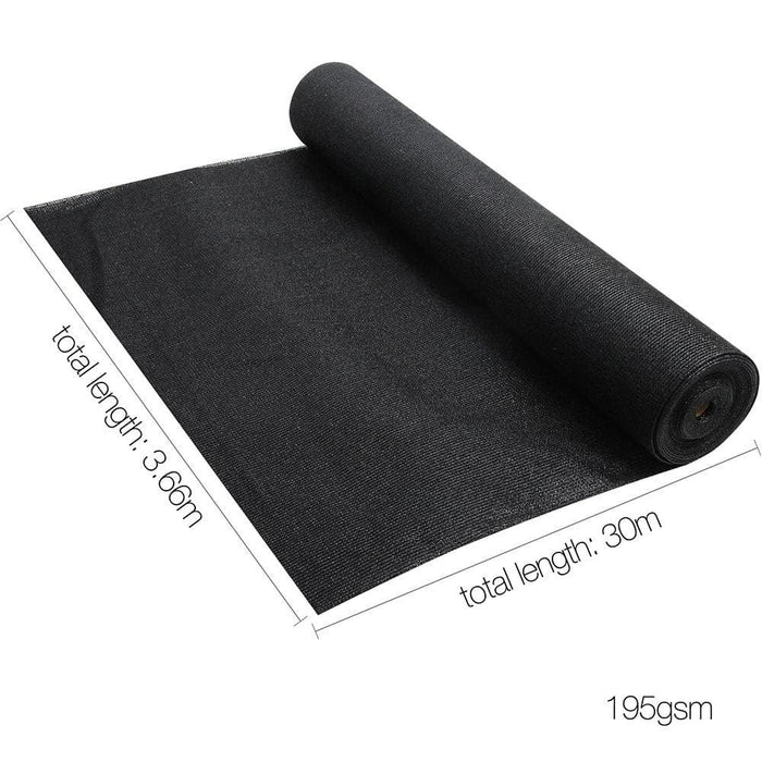 Instahut 3.66 x 30m Shade Sail Cloth - Black