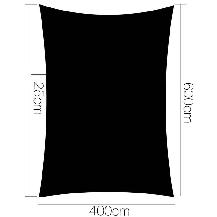 Instahut 4x6m Shade Sail Sun Shadecloth 280gsm Black