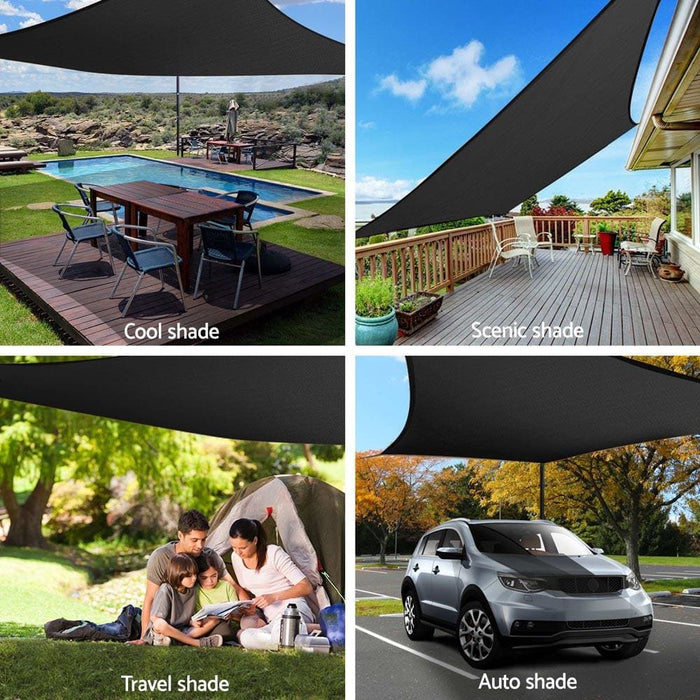 Instahut 4x6m Shade Sail Sun Shadecloth 280gsm Black