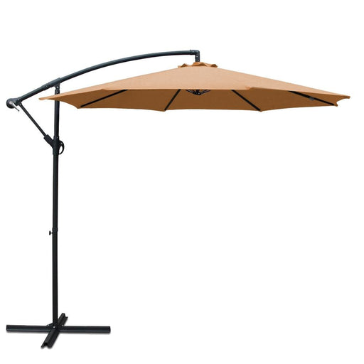 Instahut 3m Cantilevered Outdoor Umbrella - Beige