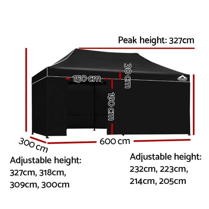 Instahut Gazebo Pop Up Marquee 3x6m Folding Wedding Tent