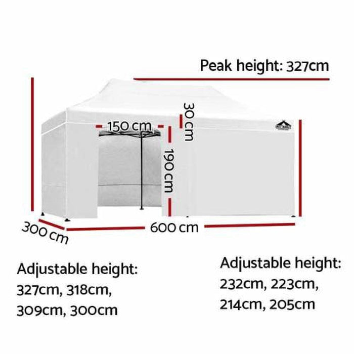 Instahut Gazebo Pop Up Marquee 3x6m Outdoor Tent Folding