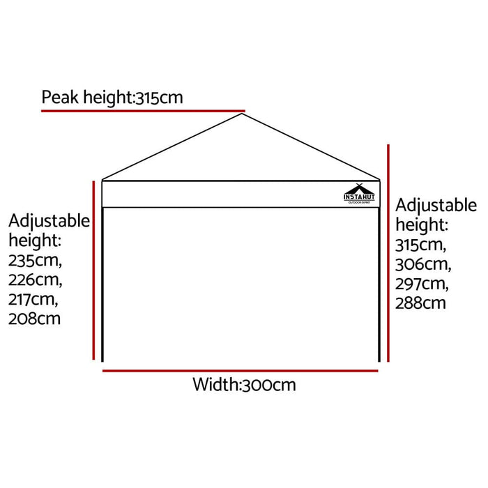 Instahut Gazebo Pop Up Marquee 3x3 Outdoor Wedding Base Pod