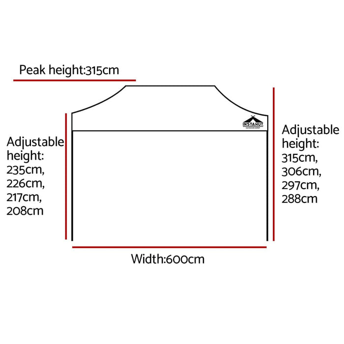 Instahut Gazebo Pop Up Marquee 3x6 Outdoor Wedding Base Pod