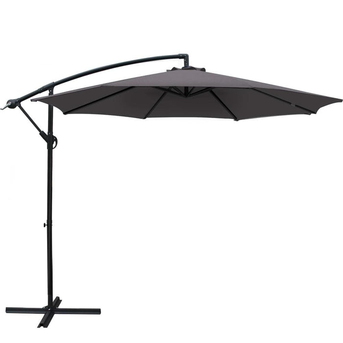 Instahut 3m Outdoor Furniture Garden Umbrella Charcoal