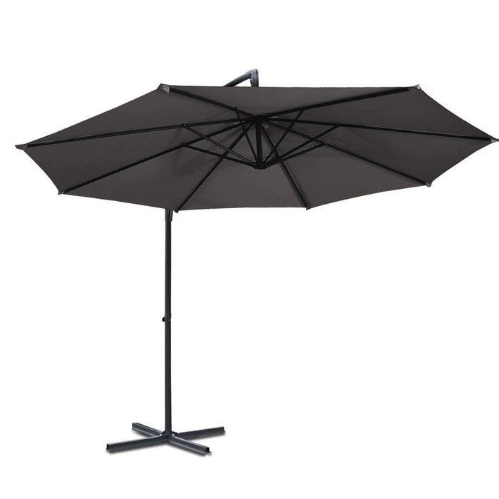 Instahut 3m Outdoor Furniture Garden Umbrella Charcoal