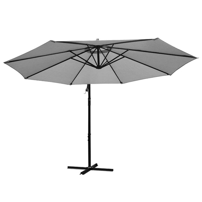 Instahut 3m Outdoor Furniture Garden Umbrella Grey