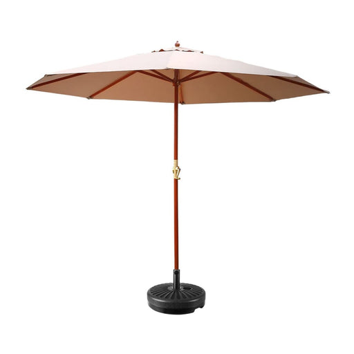 Instahut Outdoor Umbrella Pole Umbrellas 3m With Base Garden