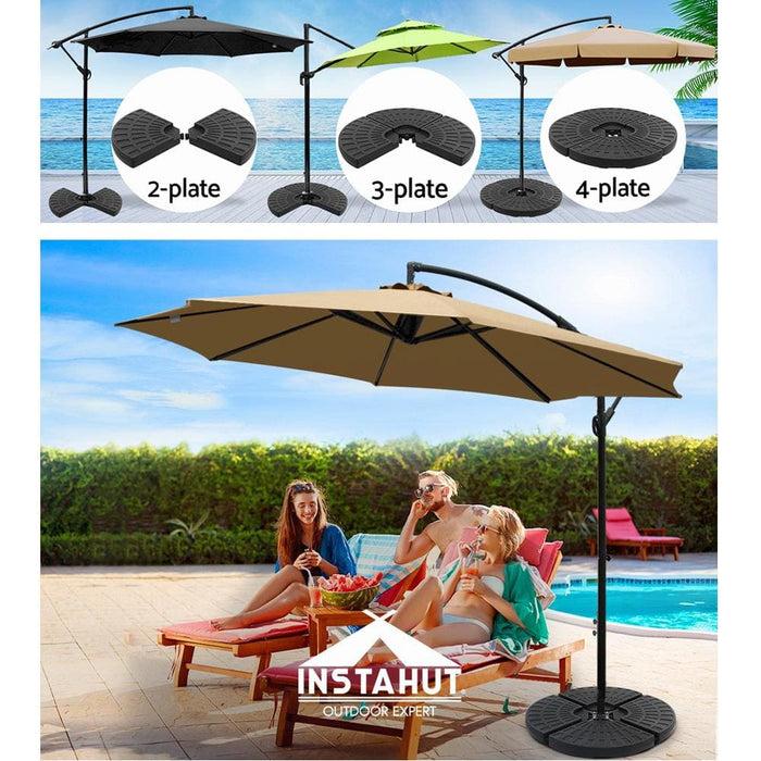 Instahut Outdoor Umbrella Stand 4 x Base Pod Plate Sand