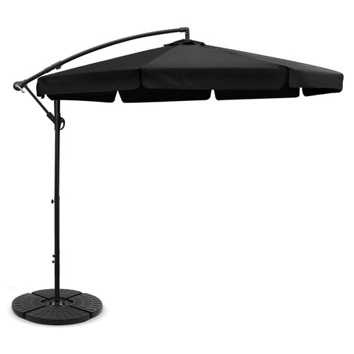 Instahut 3m Umbrella With 48x48cm Base Outdoor Umbrellas