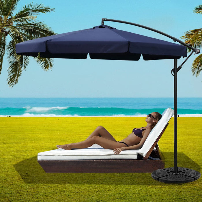 Instahut 3m Umbrella With 48x48cm Base Outdoor Umbrellas