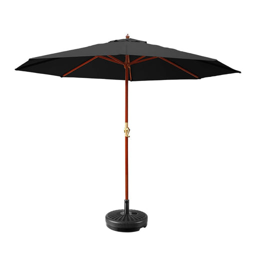 Instahut 3m Umbrella With Base Outdoor Pole Umbrellas Garden