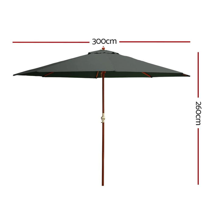 Instahut Umbrella Outdoor Pole Umbrellas Stand Sun Beach