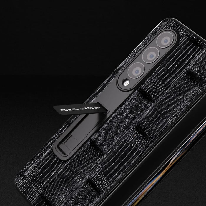 Integrated Genuine Leather Mahjong Texture Series Phone