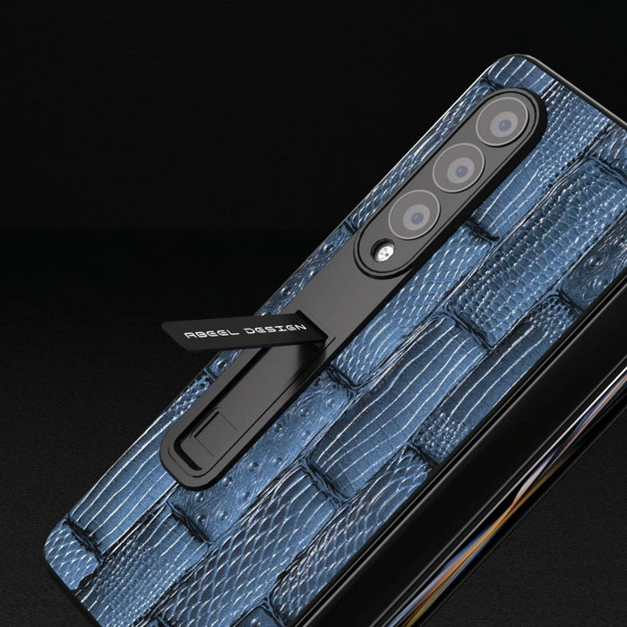 Integrated Genuine Leather Mahjong Texture Series Phone