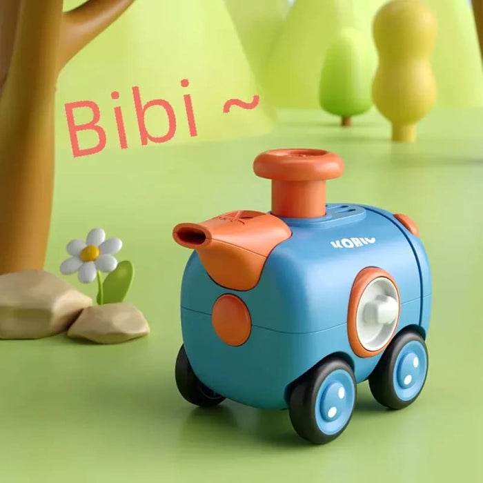Interactive Cartoon Car Inertia Toy with Changeable Face