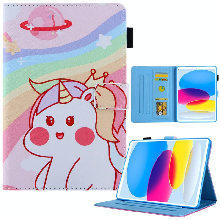 For Ipad 10th Gen 10.9 2022 Coloured Drawing Leather Smart