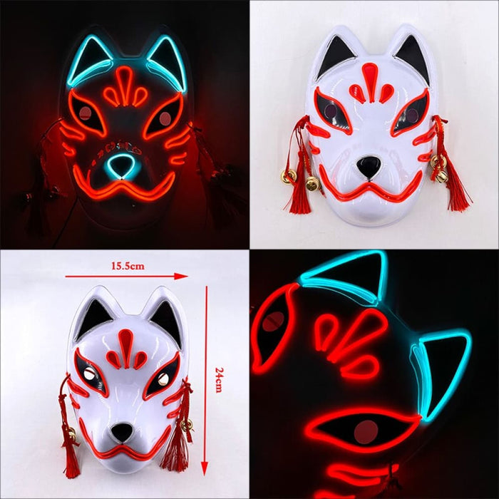 Japanese Anime Demon Slayer Mask Cold Light Glowing Cosplay