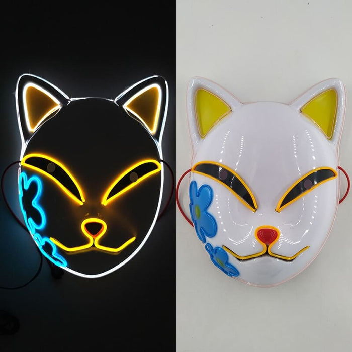 Japanese Anime Demon Slayer Mask Cold Light Glowing Cosplay