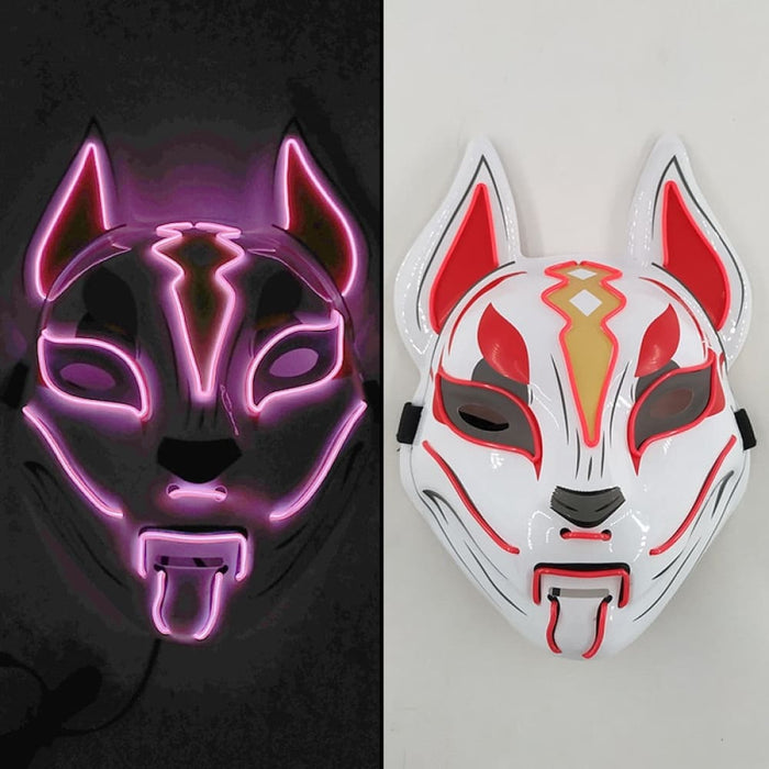 Japanese Anime Demon Slayer Mask Cold Light Glowing Cosplay