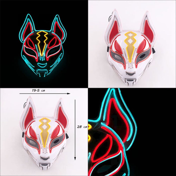 Japanese Anime Demon Slayer Mask Cold Light Glowing Cosplay