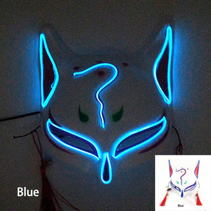 Japanese Anime Demon Slayer Mask Cold Light Glowing Cosplay