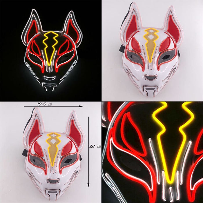 Japanese Anime Demon Slayer Mask Cold Light Glowing Cosplay