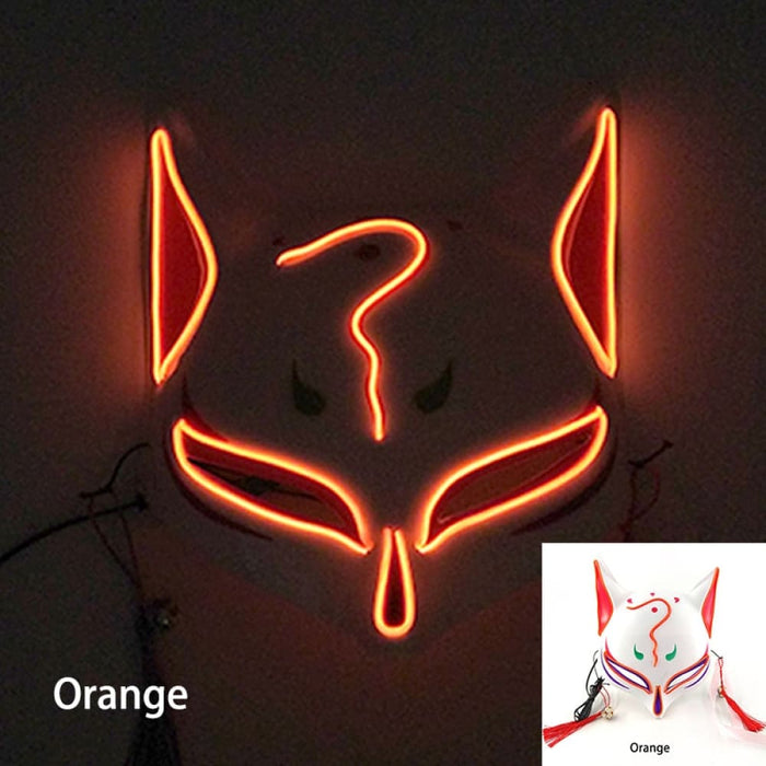 Japanese Anime Demon Slayer Mask Cold Light Glowing Cosplay