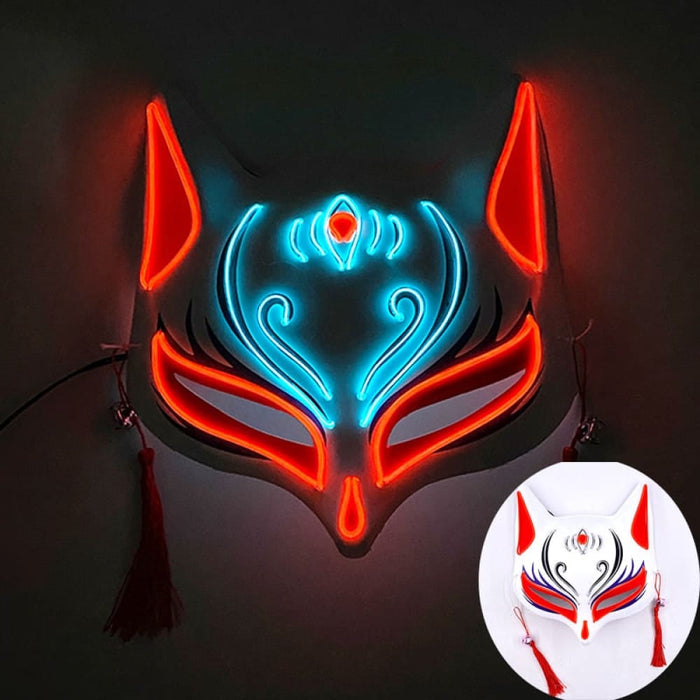 Japanese Anime Demon Slayer Mask Cold Light Glowing Cosplay