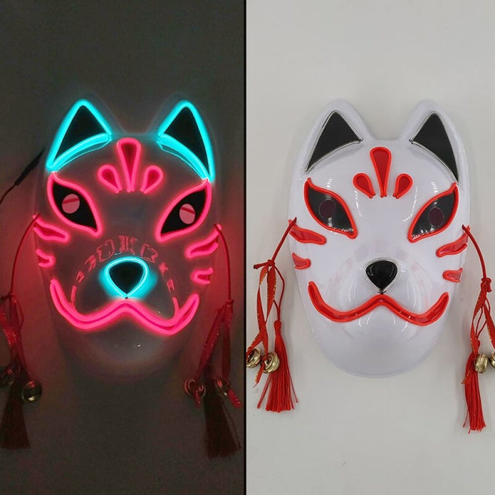 Japanese Anime Demon Slayer Mask Cold Light Glowing Cosplay