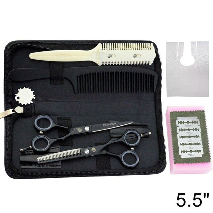 Japanese Hairdressing Matt Black Scissors With Case Box 5.5