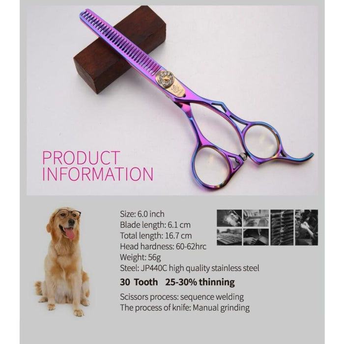 Japanese High - end 6.0 Inch Purple Pet Grooming Thinning