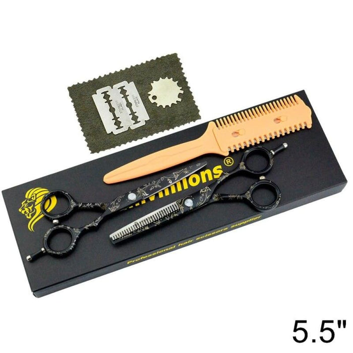 Japanese Thinning Hairdressing Scissors With Case Cover 5.5