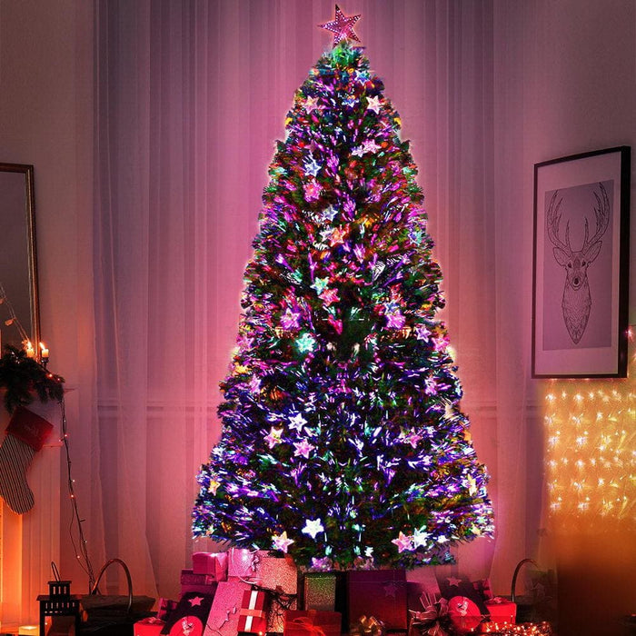 Jingle Jollys 1.8m 6ft Led Christmas Tree Xmas Optic Fiber