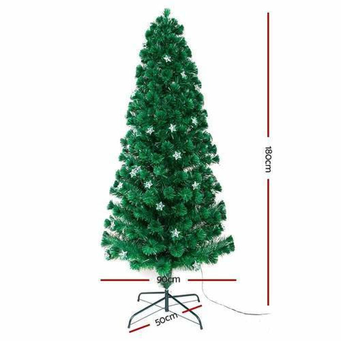 Jingle Jollys 1.8m 6ft Led Christmas Tree Xmas Optic Fiber