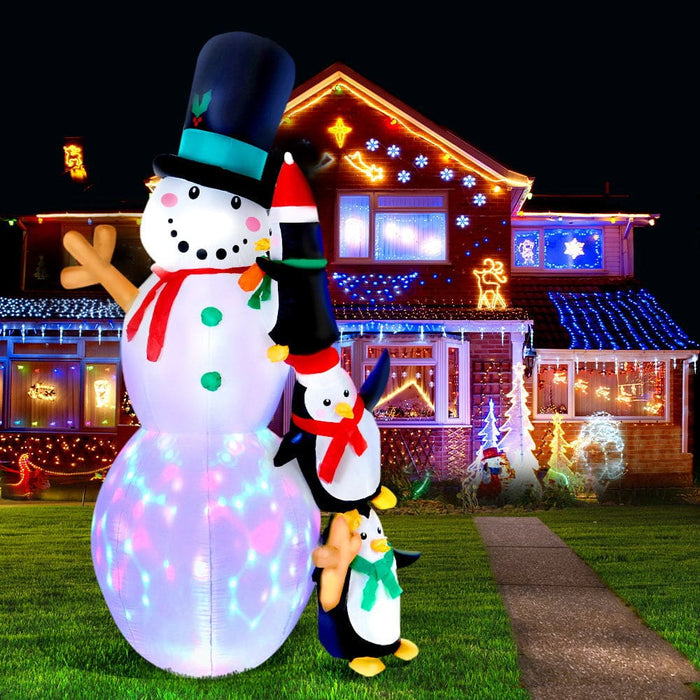 Jingle Jollys 2.4m Christmas Inflatable Snowman Xmas Lights