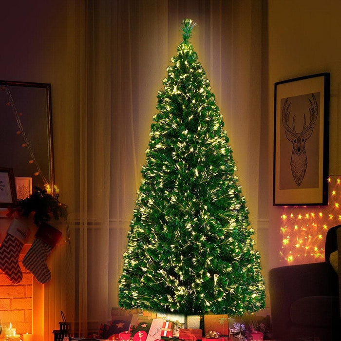 Jingle Jollys Christmas Tree 1.8m 6ft Led Xmas Fibre Optic