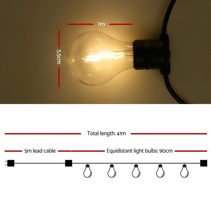 Jingle Jollys 41m Led Festoon String Lights 40 Bulbs Kits