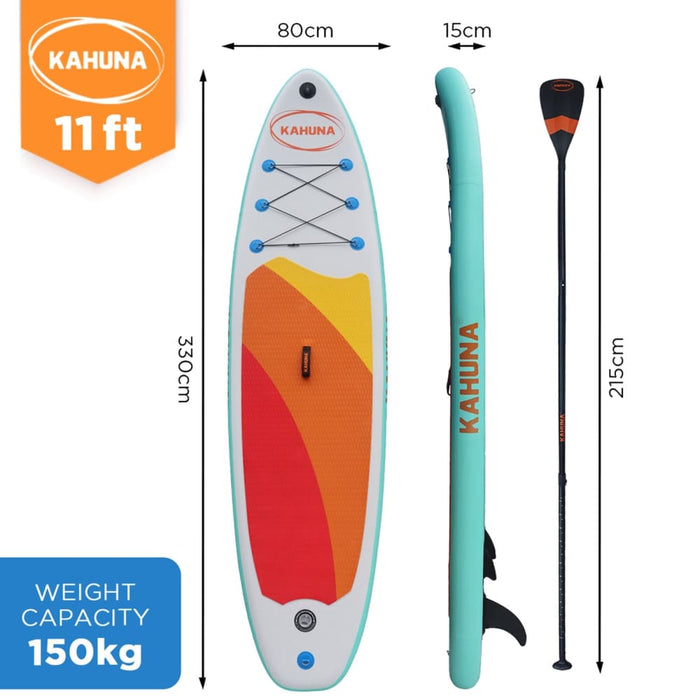 Kahuna Hana Inflatable Stand Up Paddle Board 11ft w Isup