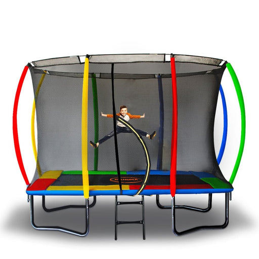 Kahuna Trampoline 8 Ft x 11 Outdoor Rectangular Rainbow