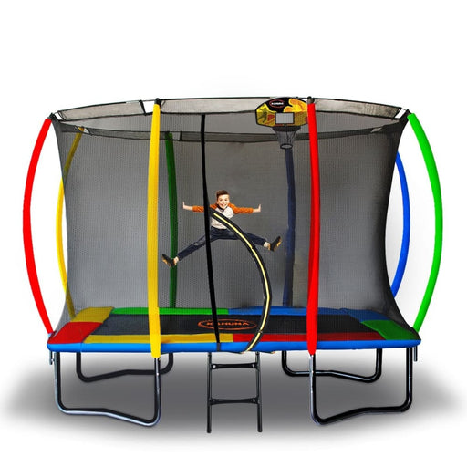 Kahuna Trampoline 8 Ft x 11 Outdoor Rectangular Rainbow