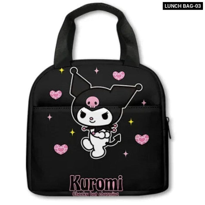 Kawaii Sanrio Kuromi Backpack And Pencil Bag Set For Kids